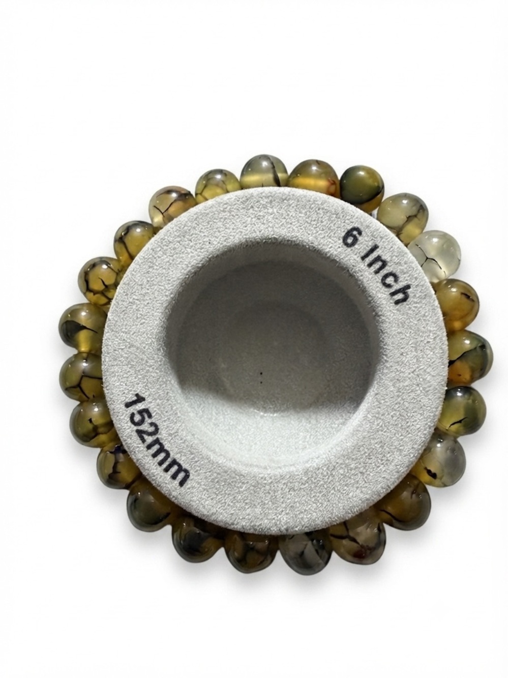 Beaded Wristband Bracelet - Olive Green Agate Style